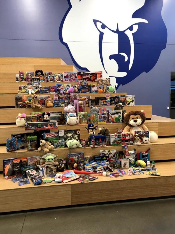 Toys collected in the toy drive from last year.