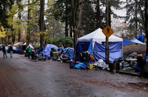 Homeless camps grow throughout Downtown Portland.