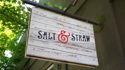Salt and Straw logo displayed on side of shop location.
