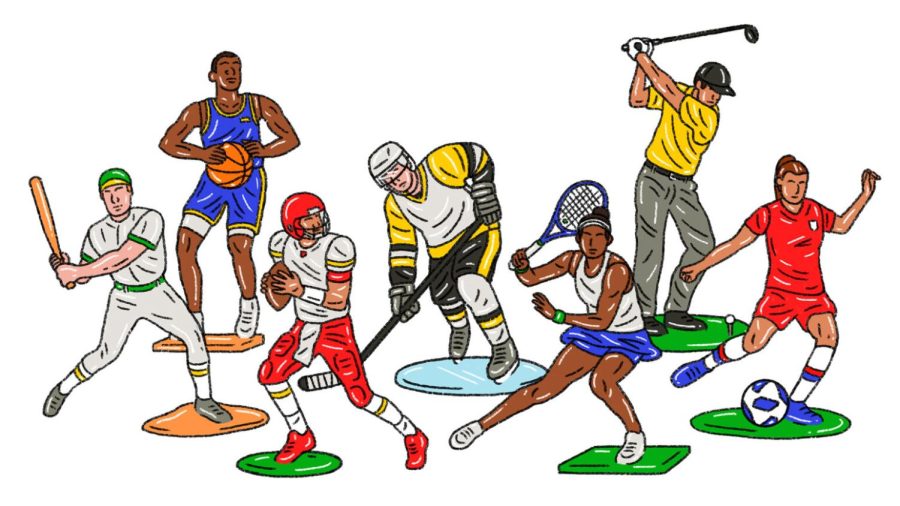 Illustration of different sports from the New York Times!
