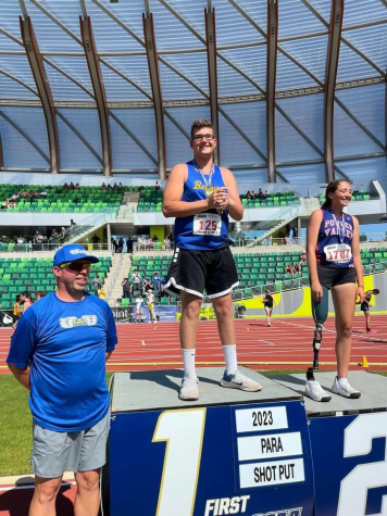 Grant Miller Competes and places first at state track meet. 