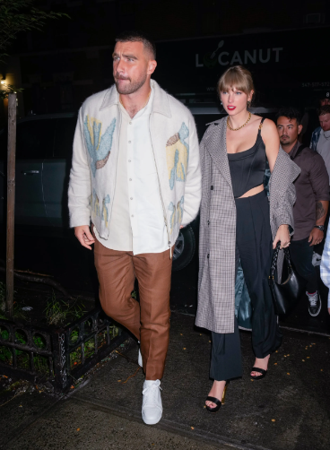 Taylor Swift and Travis Kelce seen walking around New York holding hands.