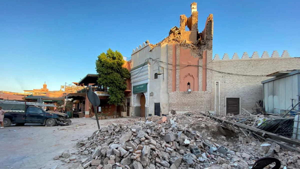 A+Mosque+in+the+Medina+Quarter+of+Marrakech+After+a+Devastating+Earthquake+Struck+the+Area