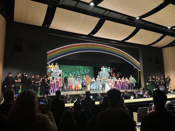 Wizard of Oz cast and crew take their final bow on opening night of the musical.