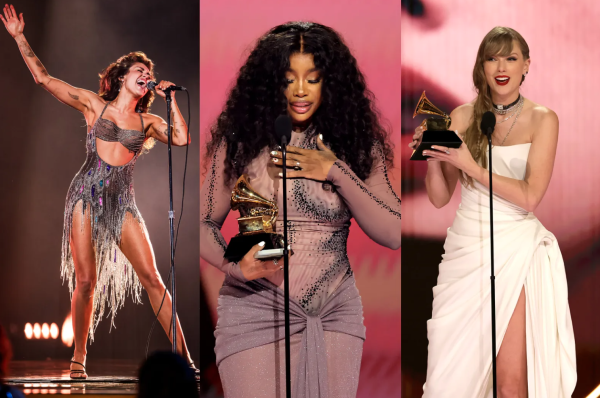 Miley Cyrus, SZA, and Taylor Swift at the 66th Grammy award show.