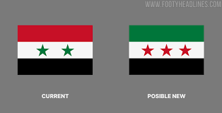 The old Syrian flag(left) and the new Syrian flag(right)