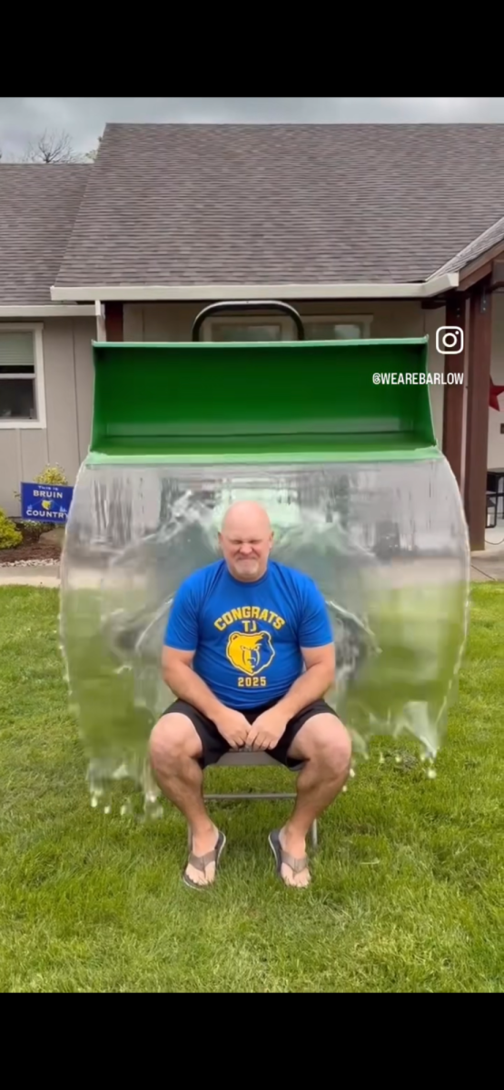 Mr. Bhear doing the USC: Speak Your Mind ice bucket challenge and posting it to the WeAreBarlow Instagram for everyone to see.