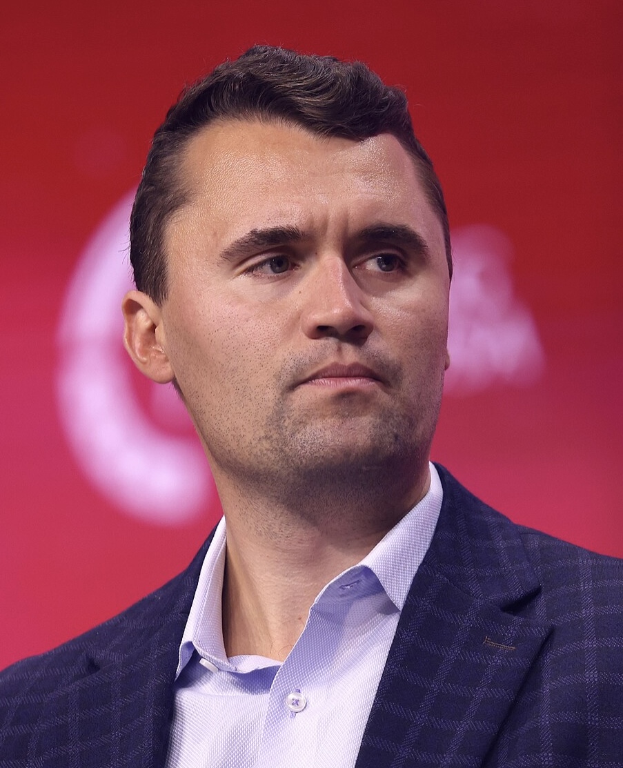 Charlie Kirk, co-founder of Turing Point USA and right wing political influencer.