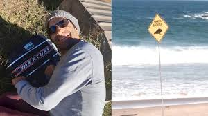 Mercury Psillakis Before the attack. Right: the beach he was brutally attacked at in Sydney, Australia. 