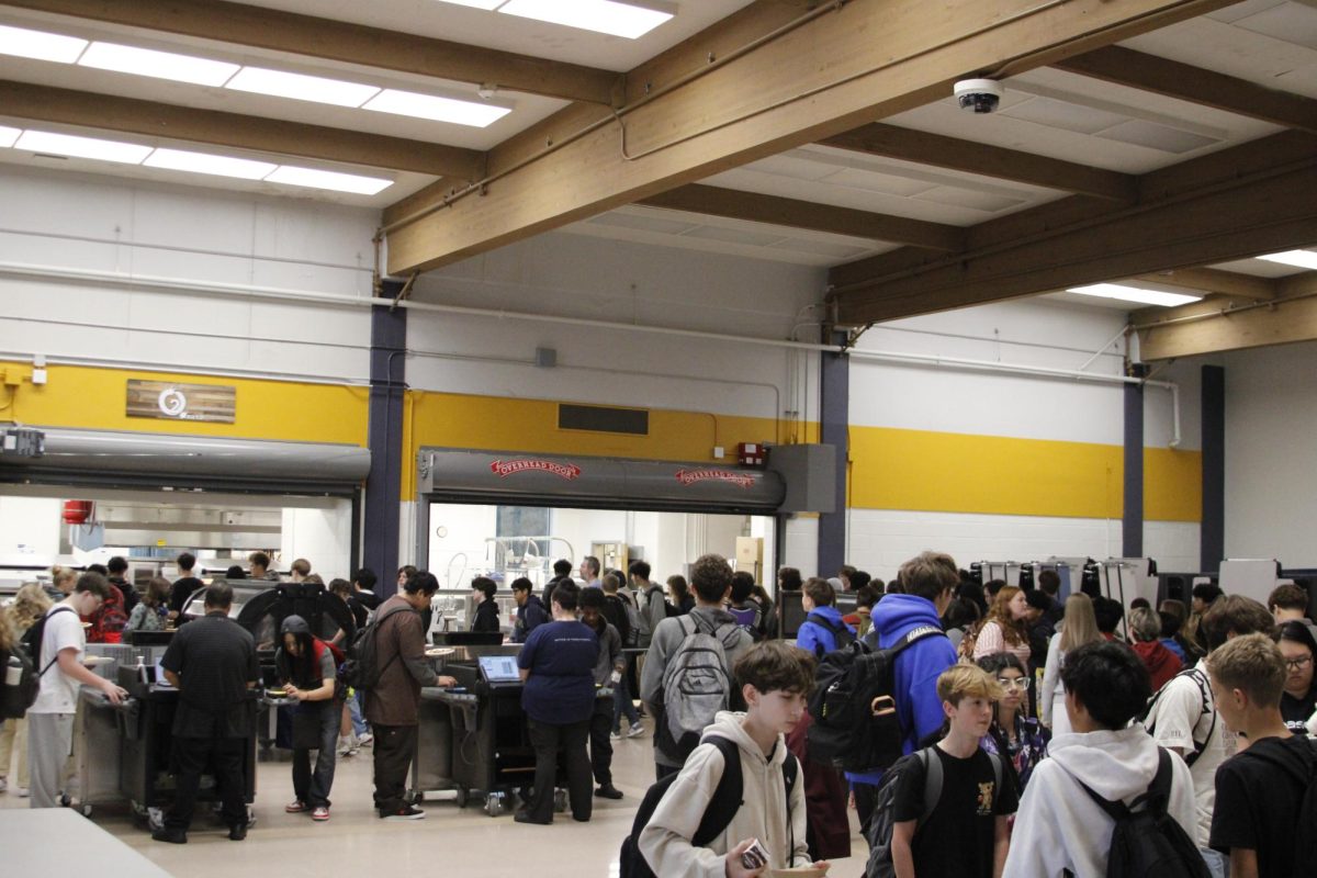 Barlow students lining up to get lunch on October 17th.