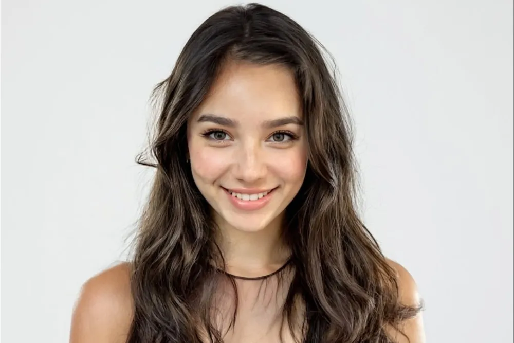 Tilly Norwood, a fully AI-generated actress, "poses and smiles" for the camera