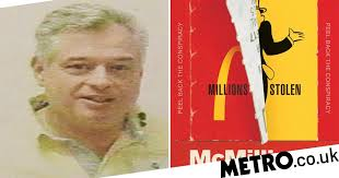 Photo of Jerry Jacobson during his trial on September 10th, 2001. To the right is the cover of the documentary on HBO MAX, “McMillions.”