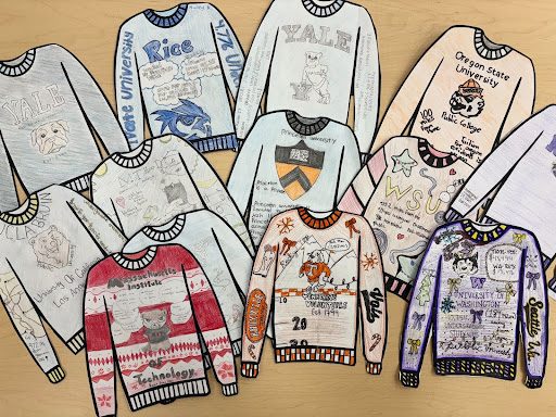 Unique designs crafted by the AVID class to present their dream college in a fun way. 