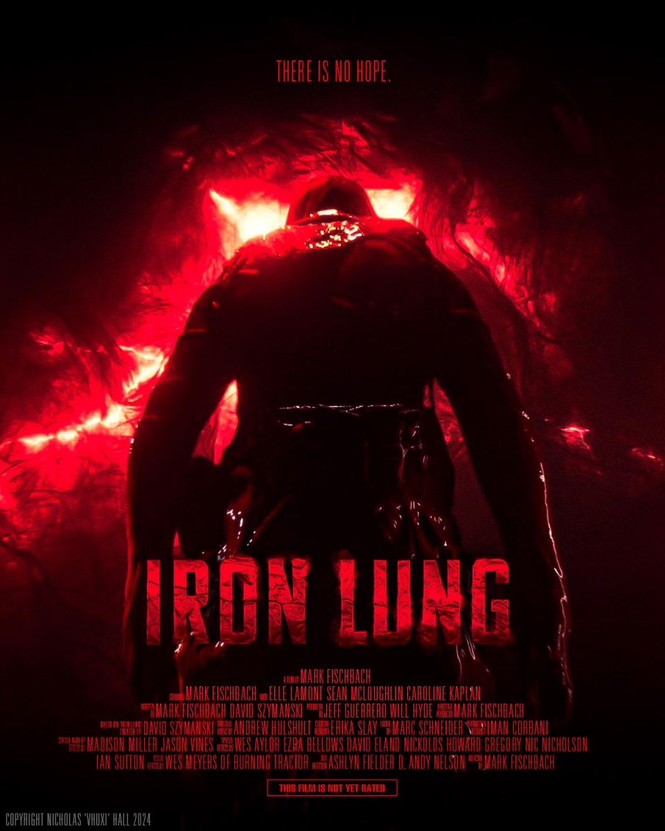 Markiplier’s deepness, darkness world of the Iron Lung movie poster announcing its release date for January 30th, 2026.

