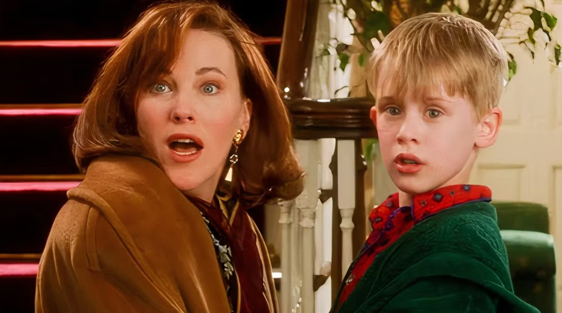 Catherine O’Hara and co-star Macaulay Culkin together in Home Alone 1, Image via Disney.