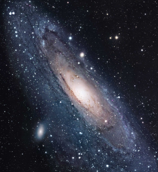 The Andromeda spiral galaxy, the nearest galaxy to the Milky Way.