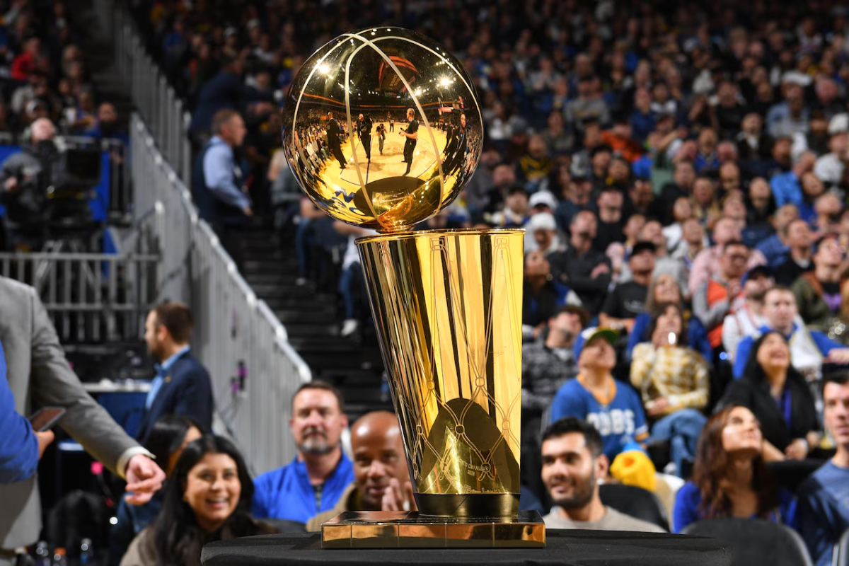 Larry O'Brien Trophy showcased in front of Warrior fans in 2022.