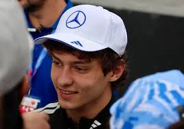  Mercedes racer, Kimi Anotelli smiling at the Melbourne Walk during the 2026 Austrailian Grand Prix
